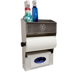Aluminum Cleanup Shelf - Paper Towel - Glove Dispenser