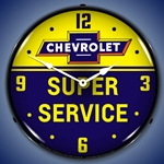 Chevrolet Bowtie Super Service LED Backlit Clock
