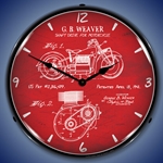 1941 Indian Motorcycle Patent LED Backlit Clock