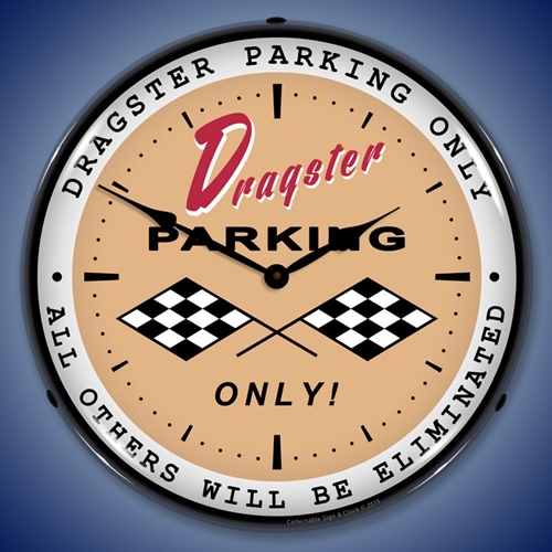 Dragster Parking LED Backlit Clock