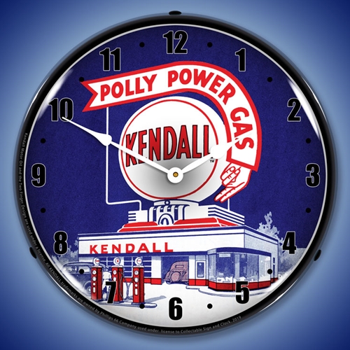 Kendall  Gas Station LED Backlit Garage Clock