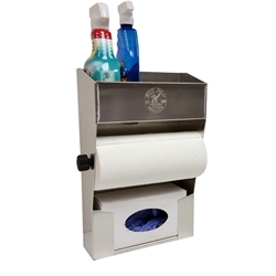 Aluminum Cleanup Shelf - Paper Towel - Glove Dispenser