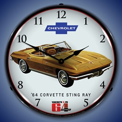 1964 Corvette Sting Ray LED Backlit Clock
