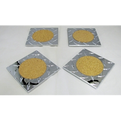 Diamond Plate Aluminum Beverage Coasters